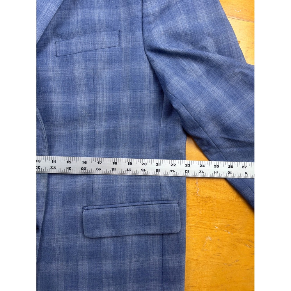 Lauren Ralph Lauren Mens Blue Plaid Wool Blend Sport Coat Blazer 48R - Picture 6 of 9